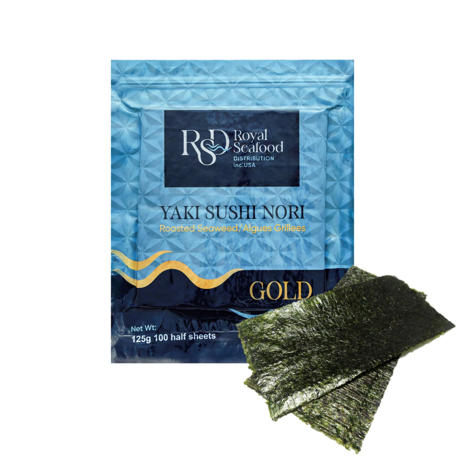 Royal Seafood Distribution nori sheets pack – convenient, ready for easy sushi preparation.