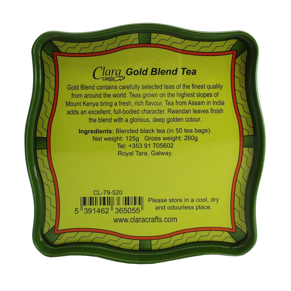 Close-up of Celtic Peacock tin highlighting craftsmanship and freshness