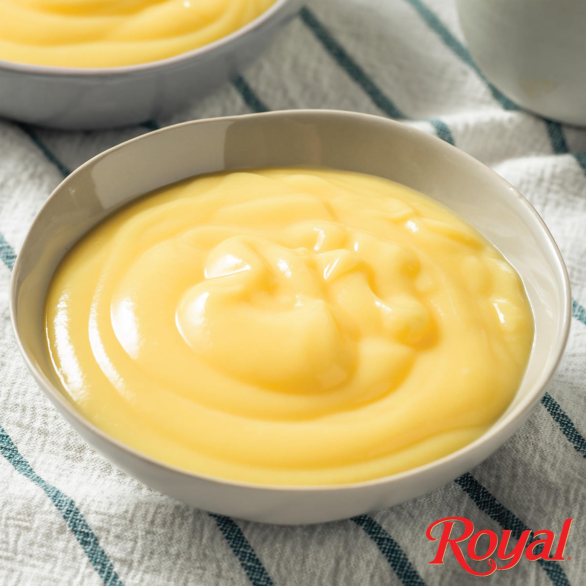 Royal Vanilla pudding box open, powder mix ready for quick prep.