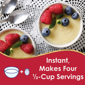 Creamy vanilla pudding served on a plate for easy snacking.