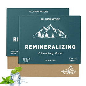 Royalee Remineralizing chewing gum: fresh mint, 2-pack for daily enamel refresh.