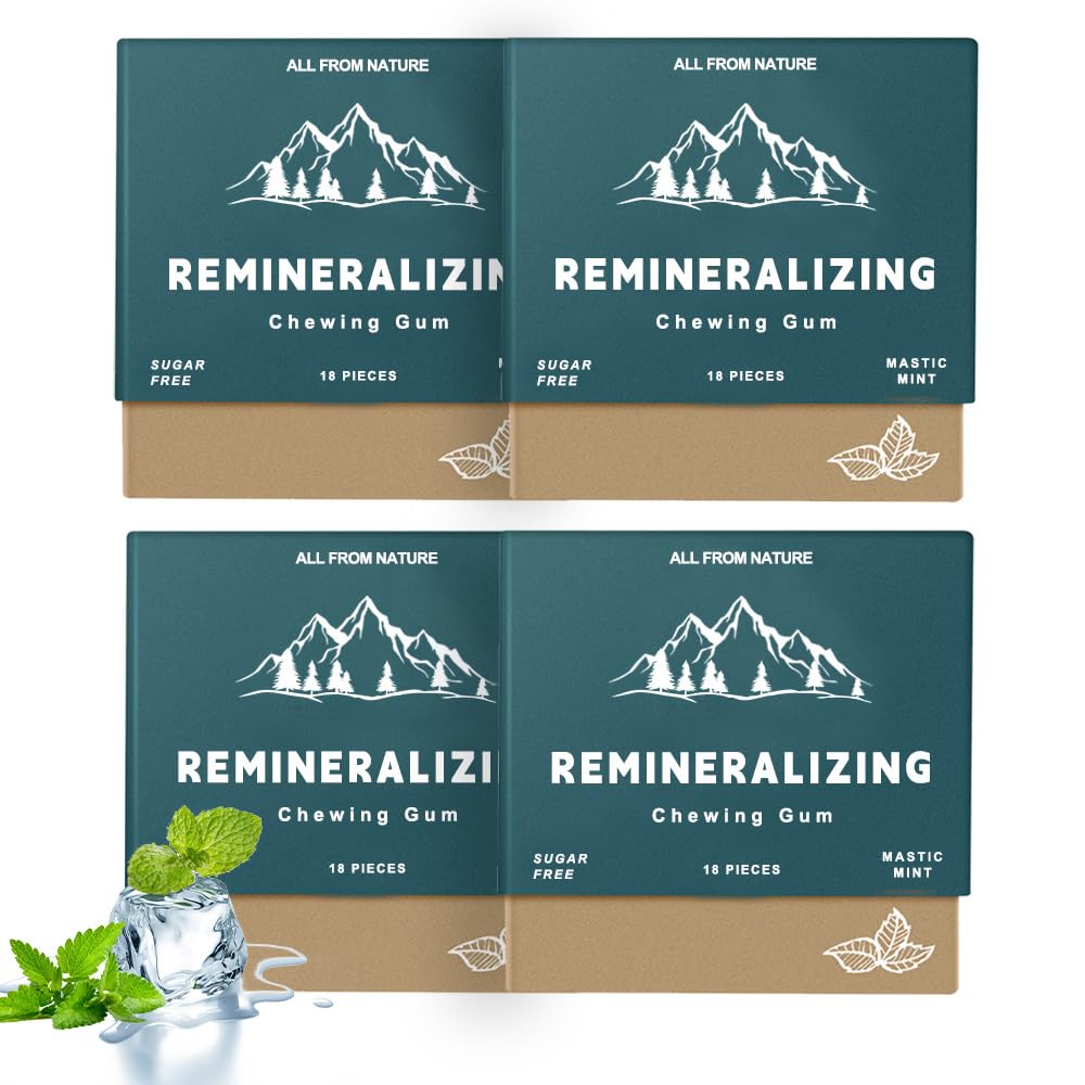 Royalee Remineralizing Gum box front with mint freshness and eco packaging.