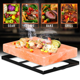 RoyalHouse salt block tray enables safe handling and precise heat control.