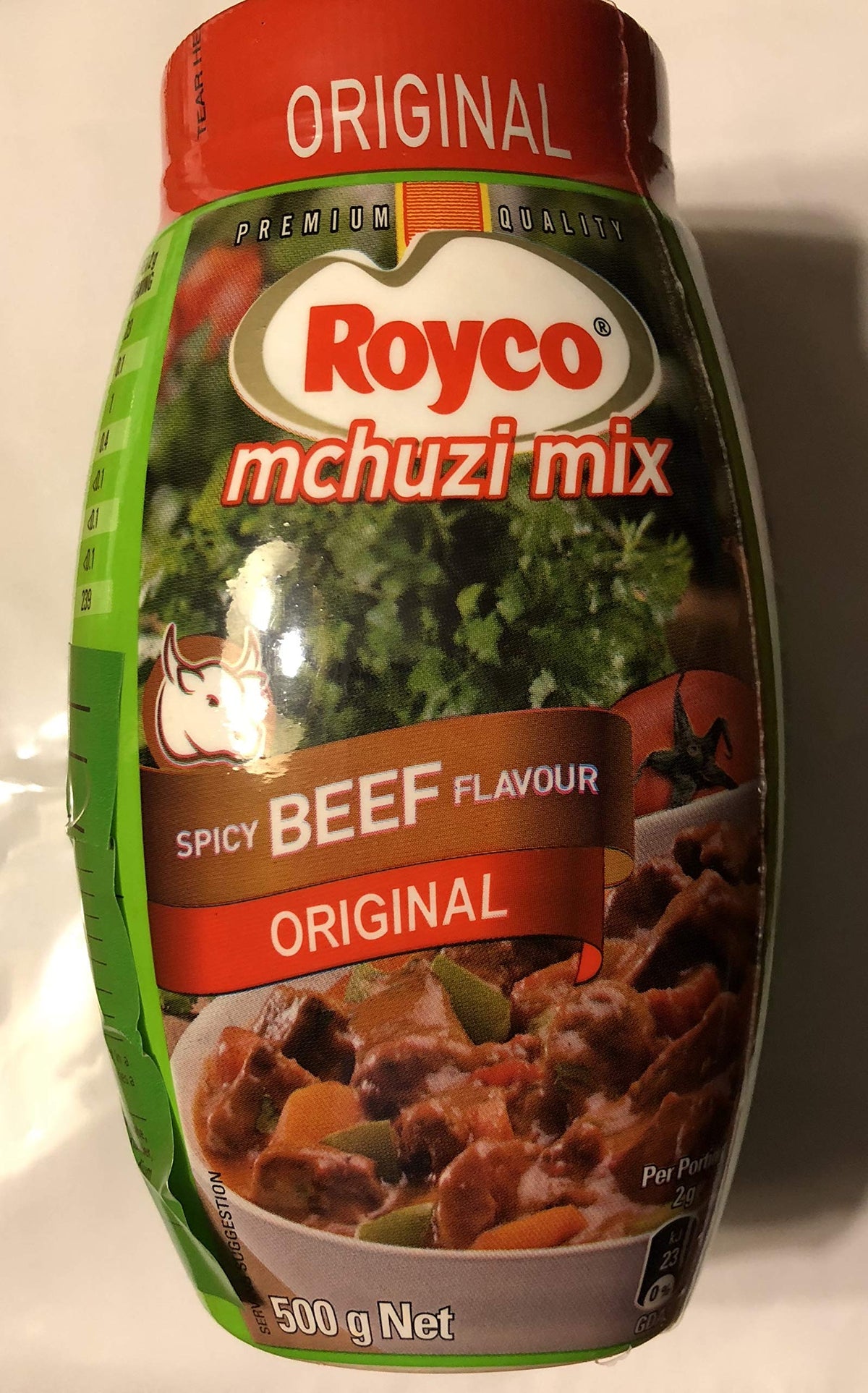 Royco Original Mchuzi Mix Beef Flavor adds rich aroma and robust beef taste to stews.