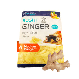 RSD premium pickled sushi ginger 2 lb bag with convenient slices for sushi.