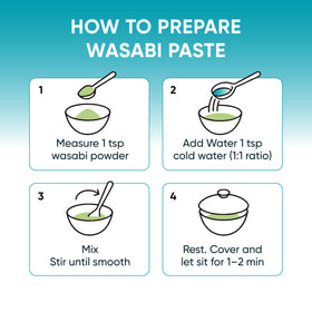 RSD wasabi powder enhances dipping sauces with bright heat.