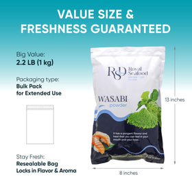 RSD wasabi powder from real root for authentic paste.
