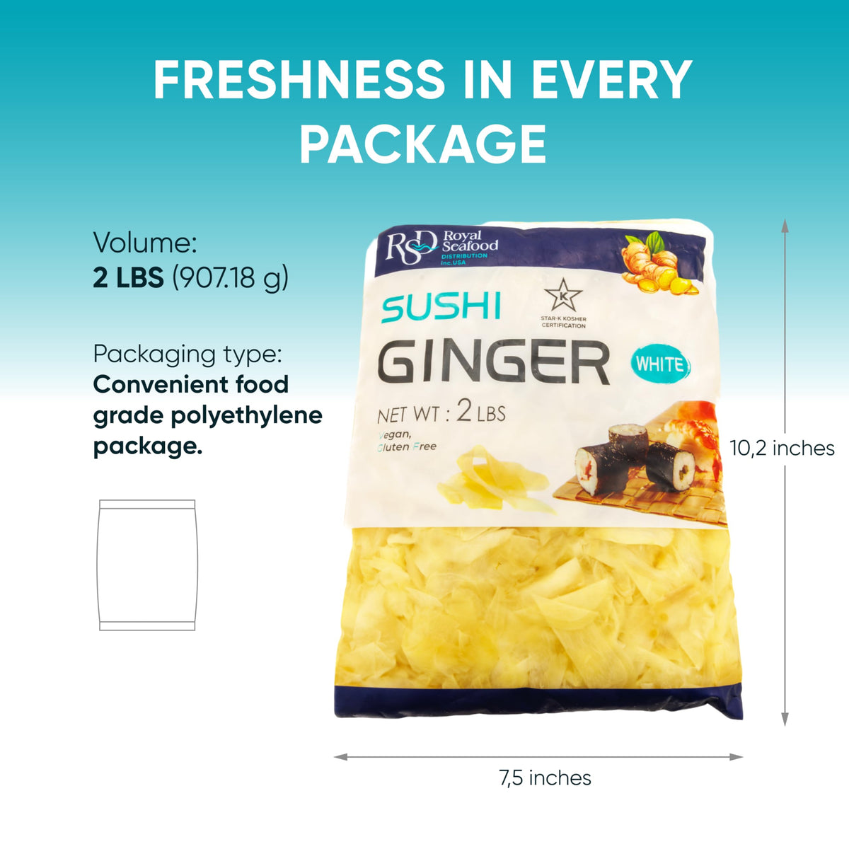 RSD white ginger slices for sushi offering authentic Japanese flavor.