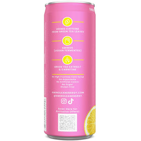 AminoLean pink lemonade glass shows sugar-free refreshment and hydration.