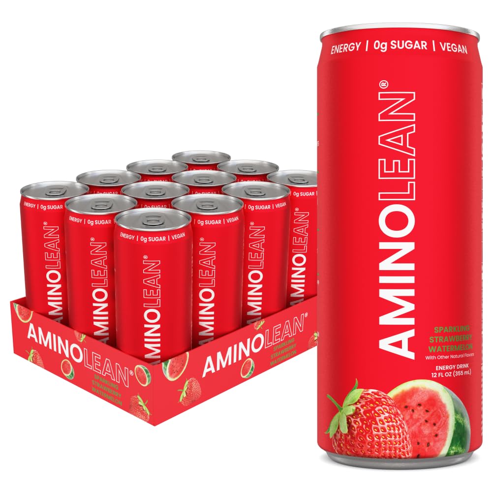 RSP NUTRITION AminoLean bottle with sugar-free energy and strawberry watermelon flavor.