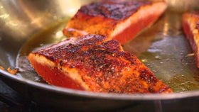 Rub with Love Salmon Rub ingredients showcase paprika thyme and brown sugar for natural seasoning.
