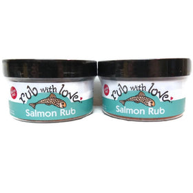 Rub with Love Salmon Rub jar-front showing smoky paprika aroma for grilling