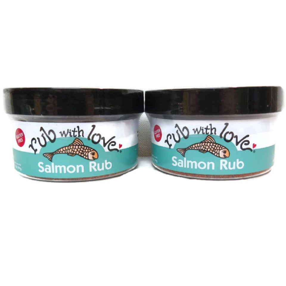 Rub with Love Salmon Rub jar-front showing smoky paprika aroma for grilling