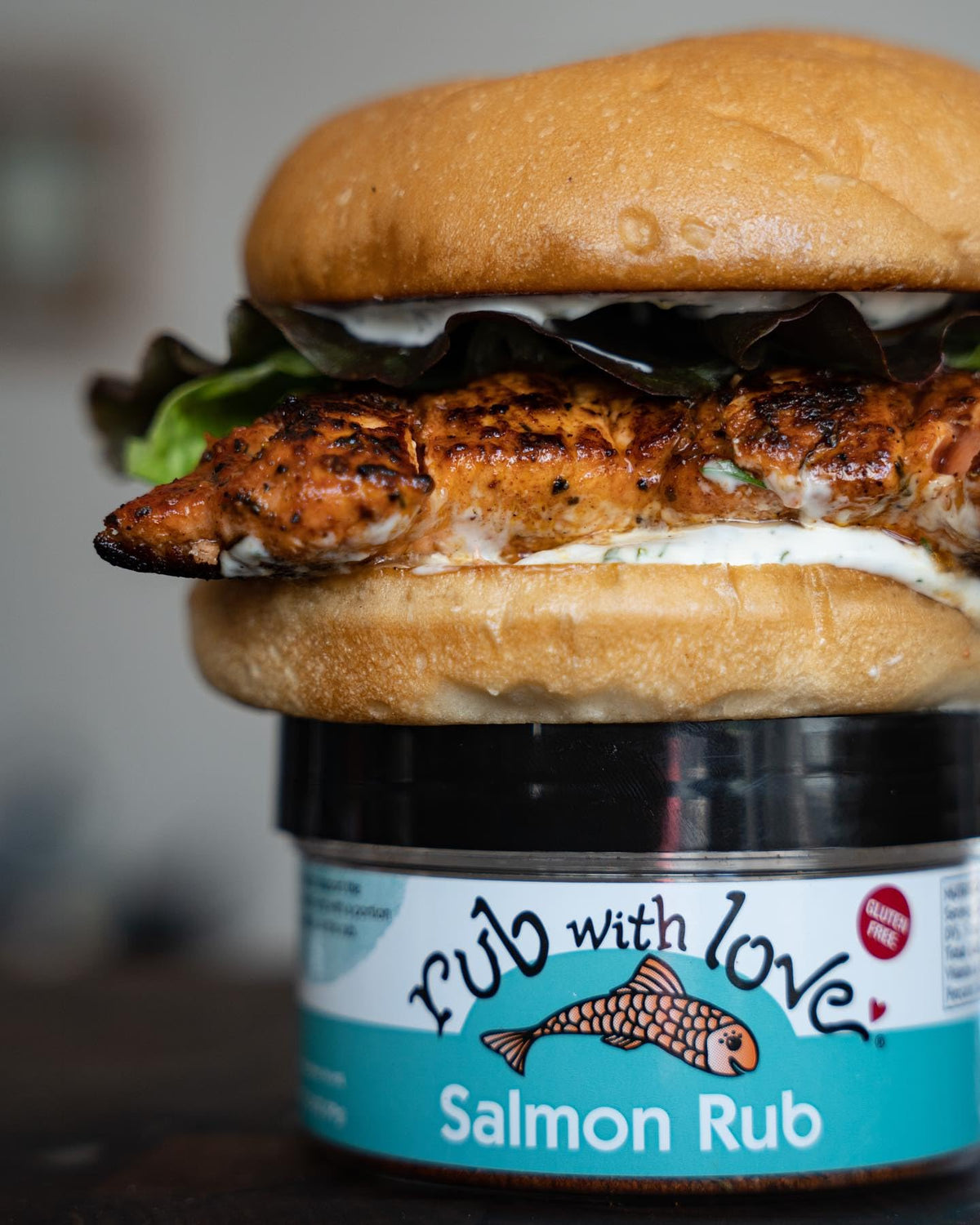 Rub with Love Salmon Rub paprika thyme brown sugar highlights smoky notes on grilled fish.