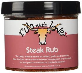 Rub with Love Tom Douglas steak rub bottle for grilling with bold southwestern flavors