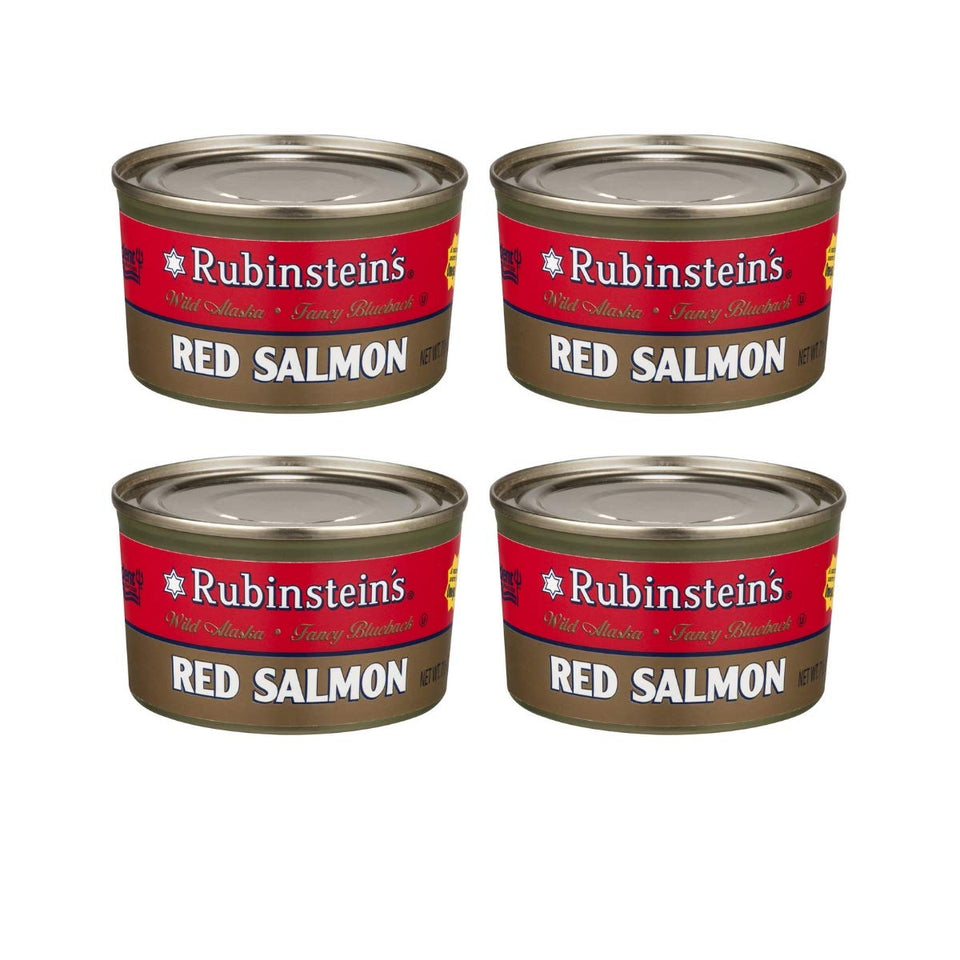 Rubinstein's red sockeye salmon can; perfect for salads and quick dips.