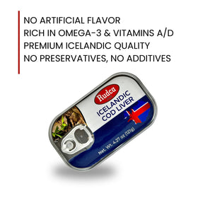 Rudca Food Icelandic Cod Liver spoonful, ideal as a quick topping.