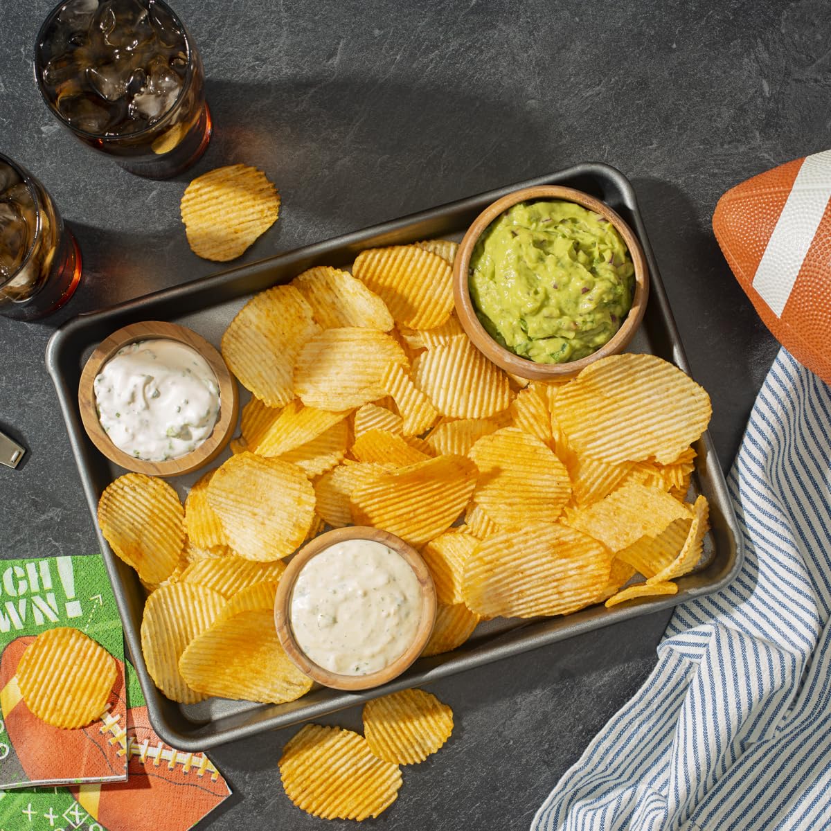 Ruffles on-the-go snack pack showing portable single-serve bags.