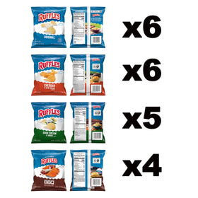Ruffles Cheddar and Sour Cream 1oz bag, a crowd-pleasing flavor for gatherings.