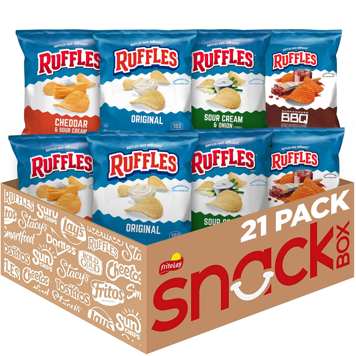 Ruffles Original 1oz bag from the variety pack, ideal for on-the-go munching.