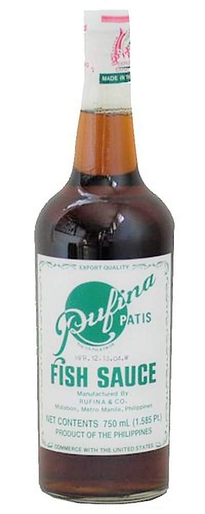 Rufina Patis fish sauce 25oz bottle enhances everyday cooking with rich umami.