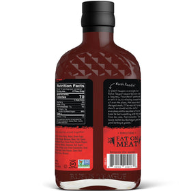 Rufus Teague Blazin' Hot sauce being poured for smoky glaze