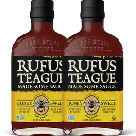Rufus Teague Honey Sweet BBQ Sauce bottle in a 2-pack for easy grilling