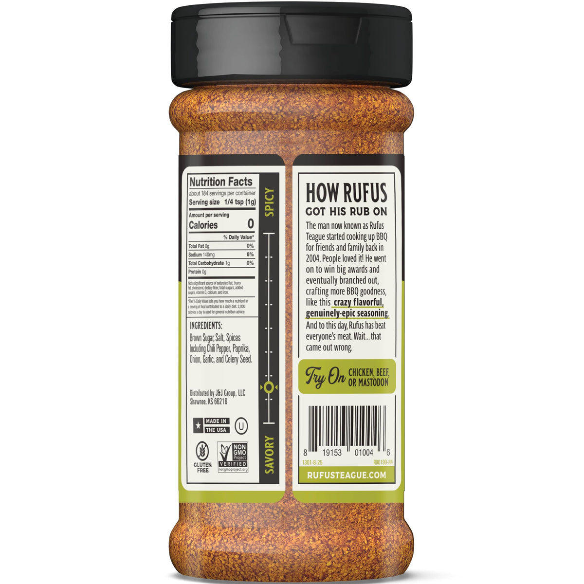 Rufus Teague Meat Rub on pork grilling adds savory-sweet barbecue notes.