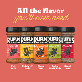 Rufus Teague Meat Rub kitchen scene illustrating easy everyday use.
