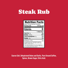 Grill sear with Rufus Teague steak rub for a peppery crust and aroma.
