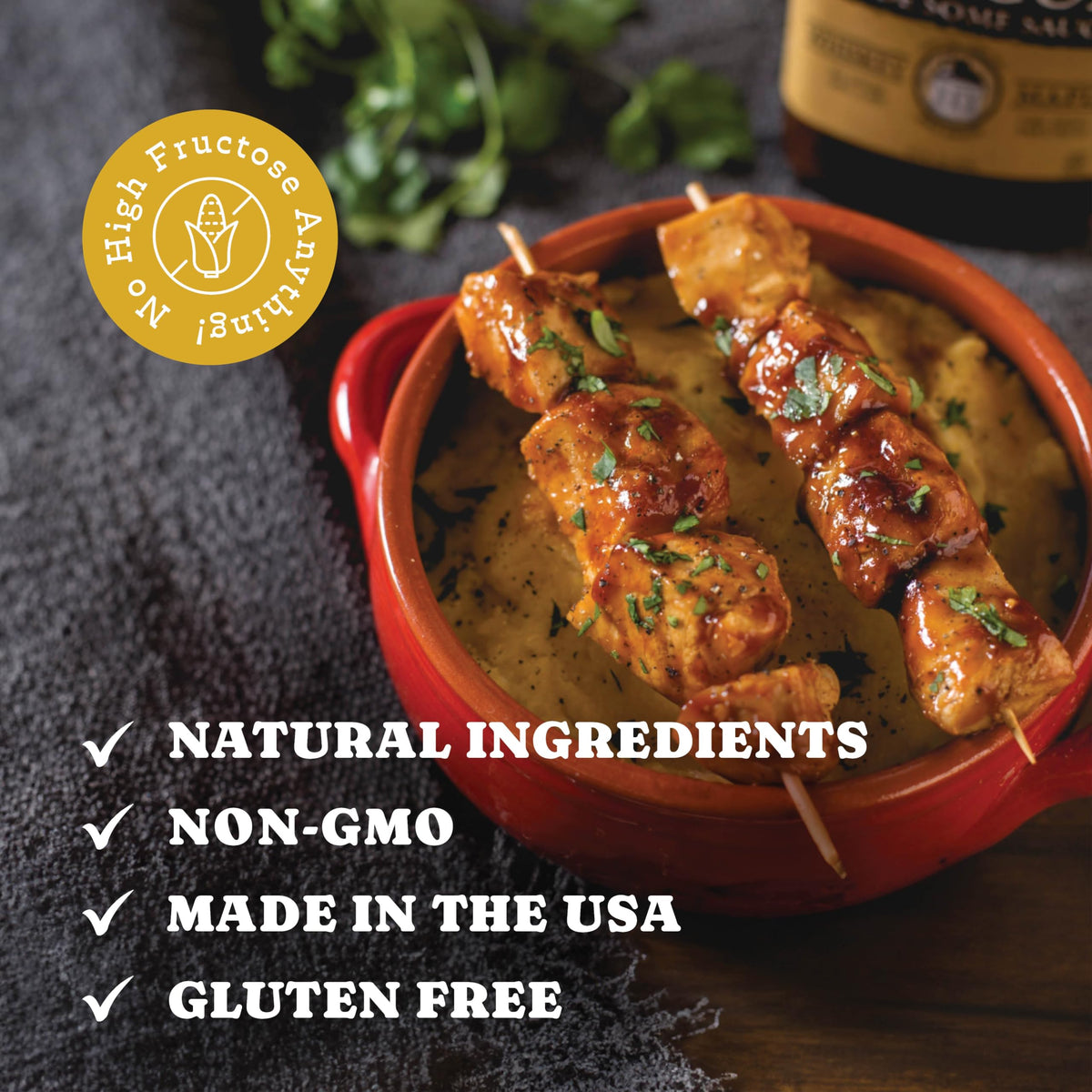 Rufus Teague whiskey maple sauce used as a pizza dip