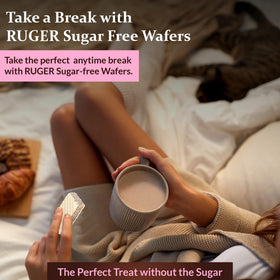 RUGER Sugar-Free Wafers with crisp wafers and creamy chocolate filling.