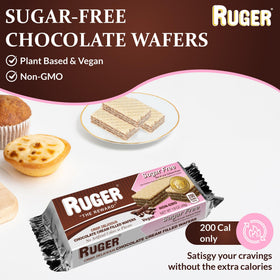RUGER wafers packaging close-up highlighting natural ingredients and no artificial colors.