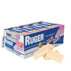 RUGER sugar-free vanilla wafers 12-pack in a box, ideal for portion control.