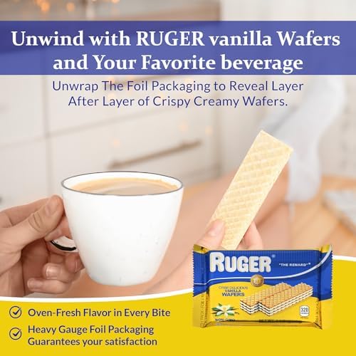 Ruger Wafers with coffee pairing idea near a mug.