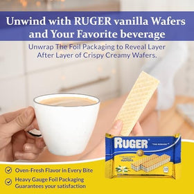 Ruger Wafers with coffee pairing idea near a mug.