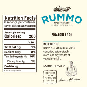 Rummo gluten free rigatoni No.50 on the stove for quick meals
