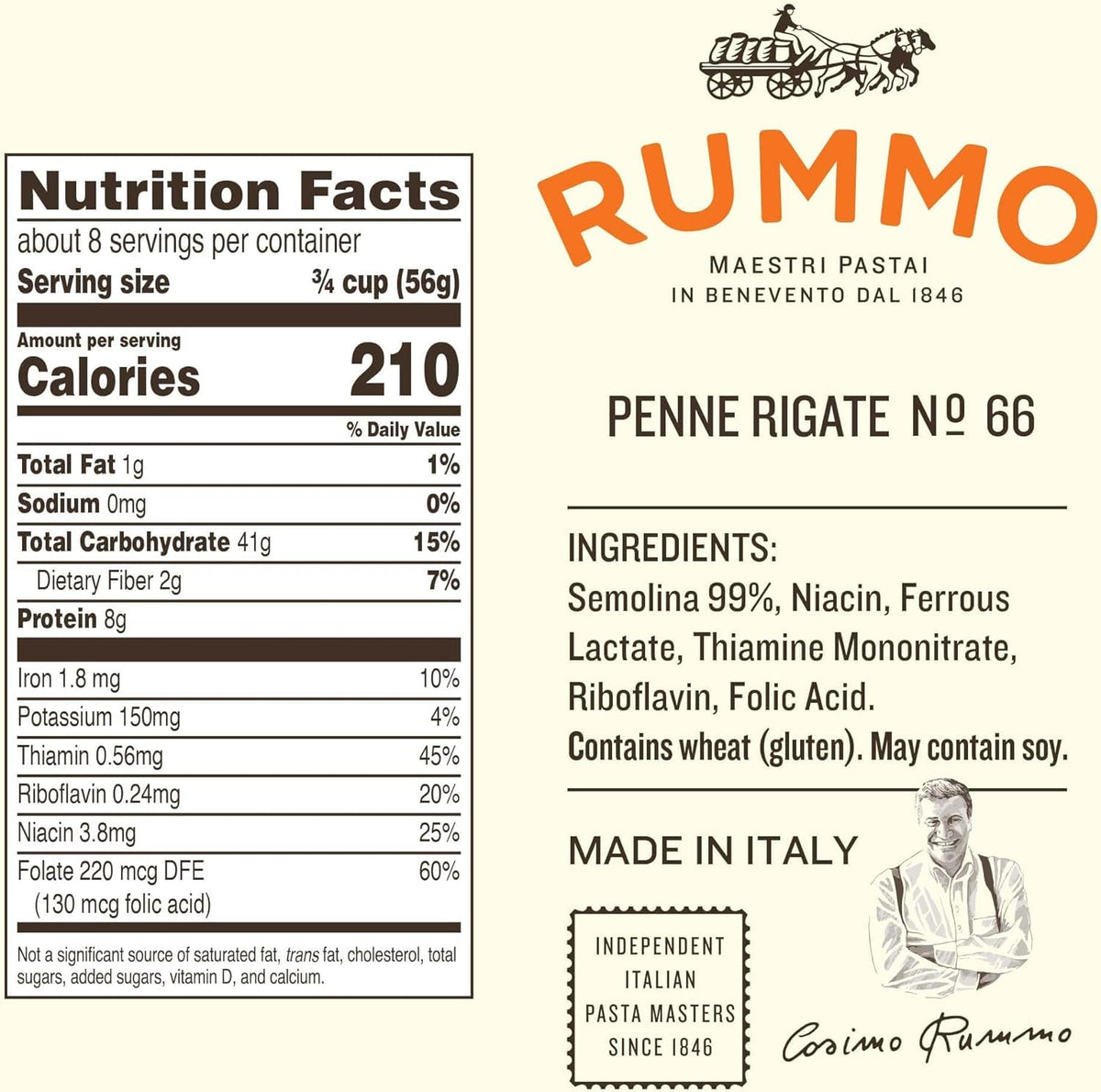 Rummo pasta variety pack penne rigate ridges; ideal for baked dishes and scooping.