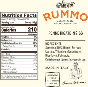 Rummo pasta variety pack penne rigate ridges; ideal for baked dishes and scooping.