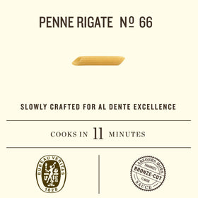 Penne Rigate pairing with tomato sauce to highlight versatility