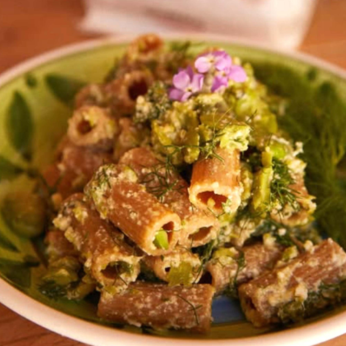 Rummo gluten free rigatoni No.50 served with vibrant sauce