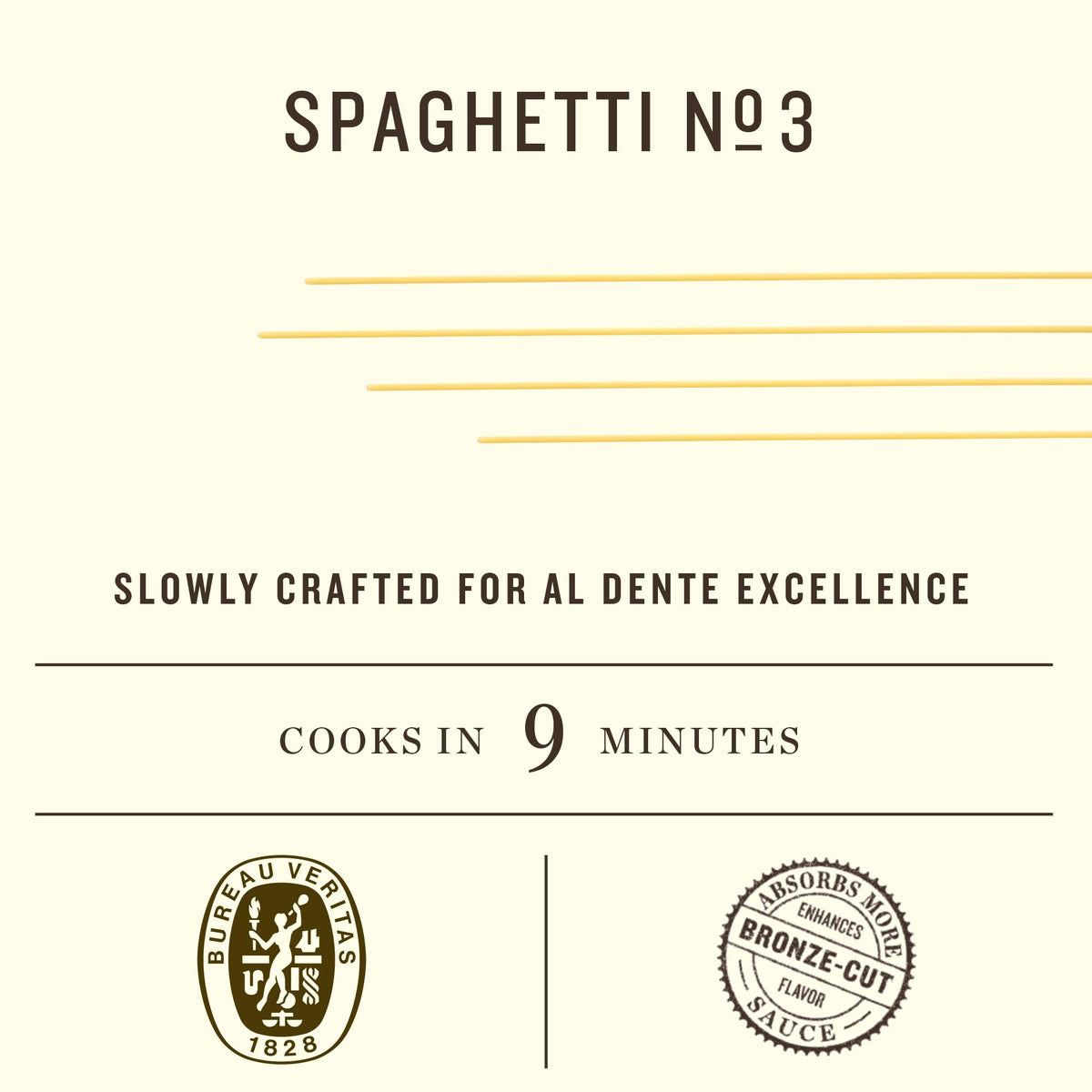 Rummo Spaghetti No.3 plated with a glossy, al dente look