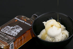 Runamok maple syrup paired with cheese for tasting sessions.