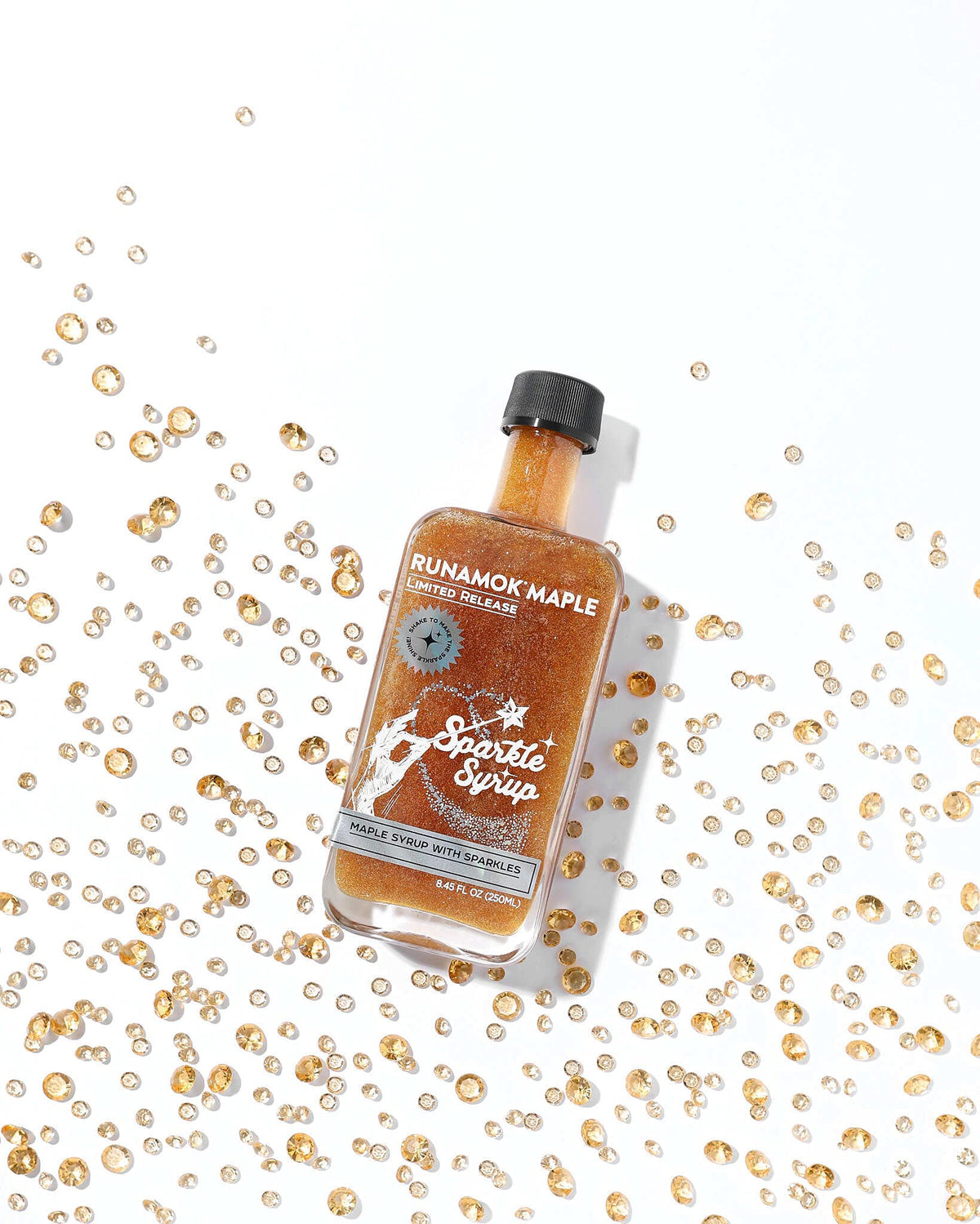 Runamok Sparkle Syrup label close up highlighting Vermont origin