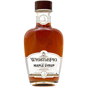 Runamok WhistlePig maple syrup bottle pour for pancakes