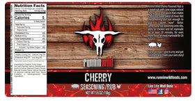 RunninWild Cherry Rub with seasonal sides like sweet potatoes.