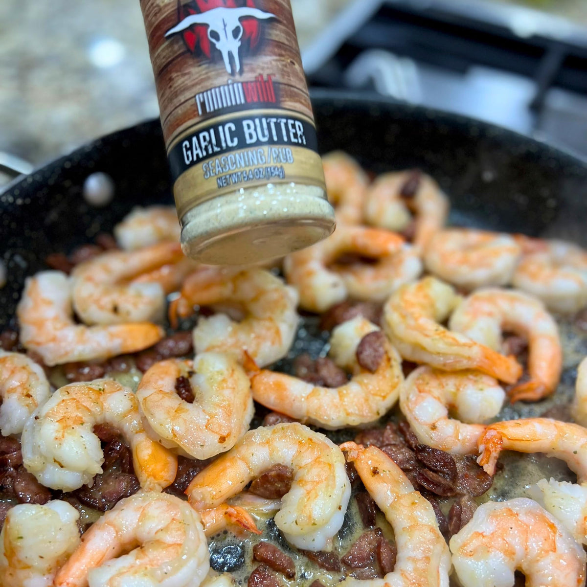 Runnin’ Wild Garlic Butter Seasoning on potatoes creates a savory crust.