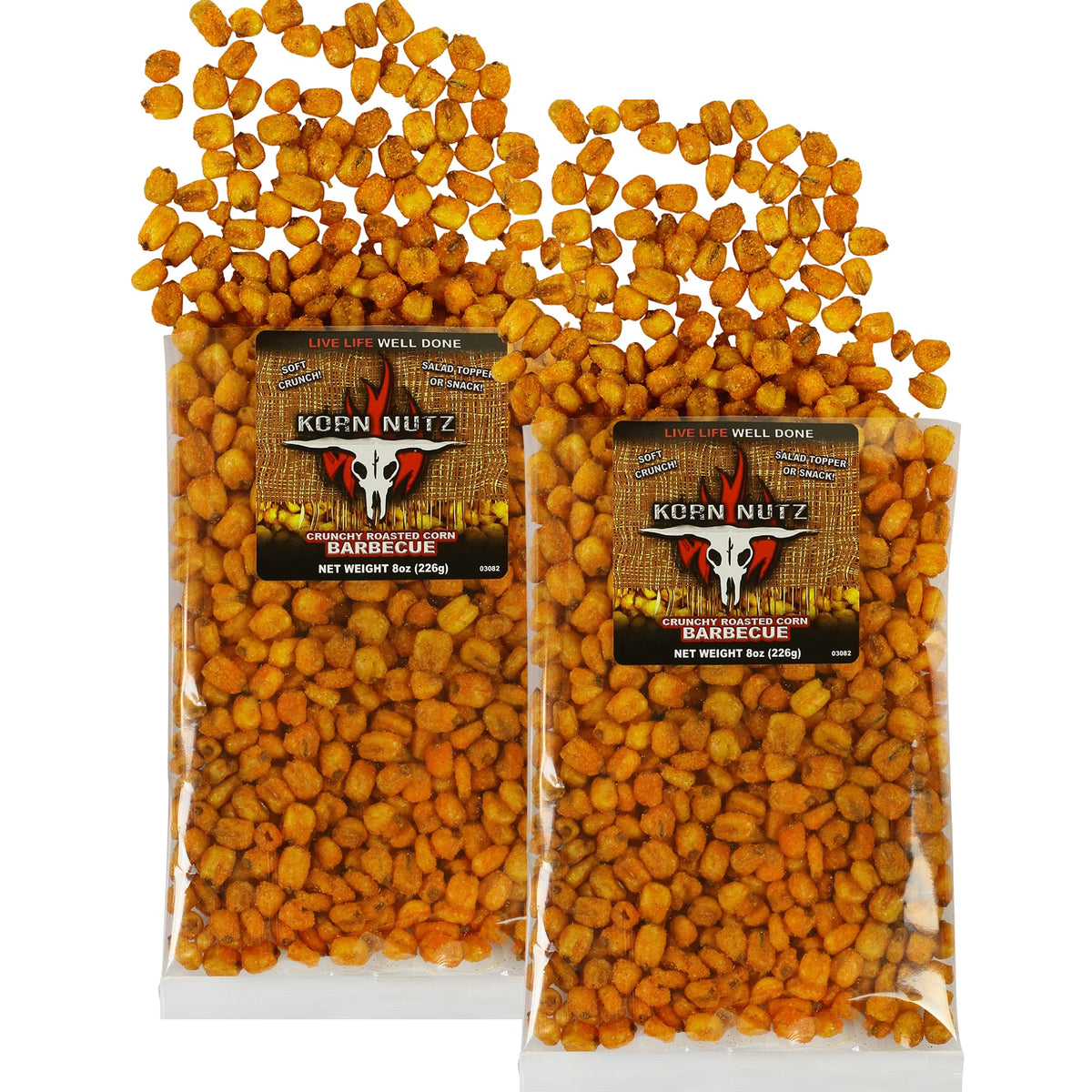 RunninWild Korn Nutz BBQ corn kernels in a bowl, bold smoky crunch.
