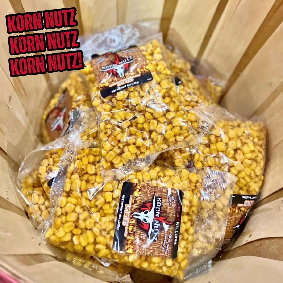 RunninWild Korn Nutz 2x8oz pack ready for on-the-go munching.