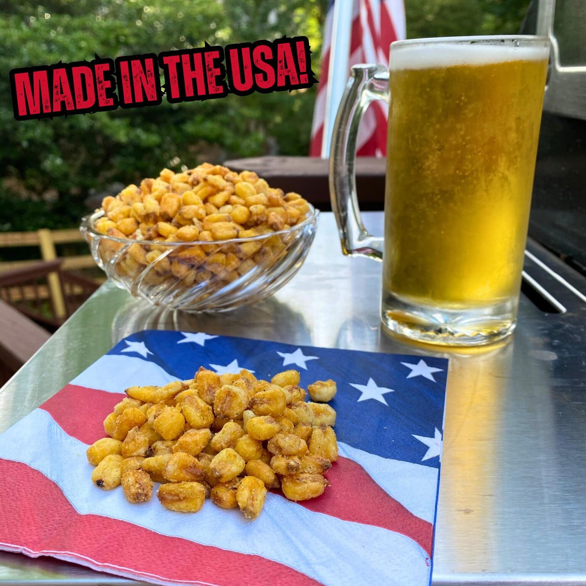 RunninWild Korn Nutz real corn kernels, plant-based snack with fiber.
